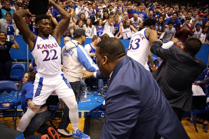 Silvio De Sousa of Kansas University was suspended indefinitely for his role in the melee.