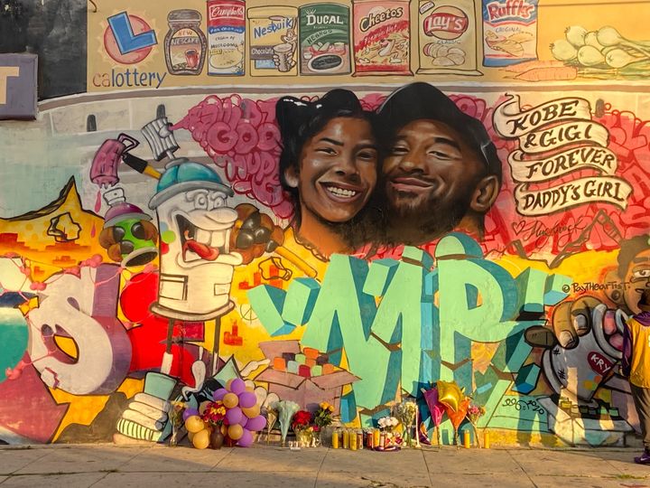 This mural, by artist Jules Muck, is among the many homages to Kobe Bryant splashed across walls all over Los Angeles since t