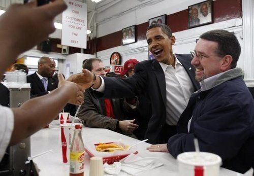 President Barack Obama visits Ben's Chili Bowl in 2009, just 10 days after his inauguration.