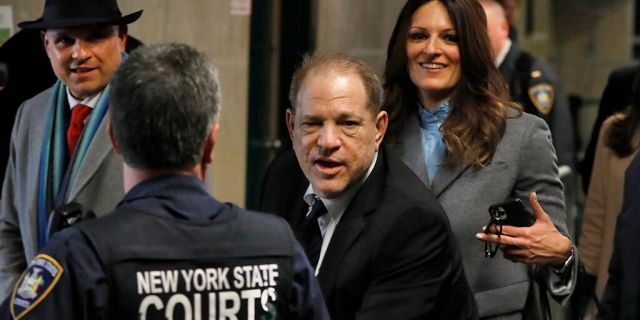 Harvey Weinstein leaves court in his ongoing rape trial. 