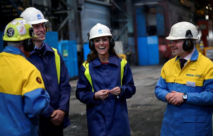 The visit to Wales by the royals included a stop at the Tata Steel plant.