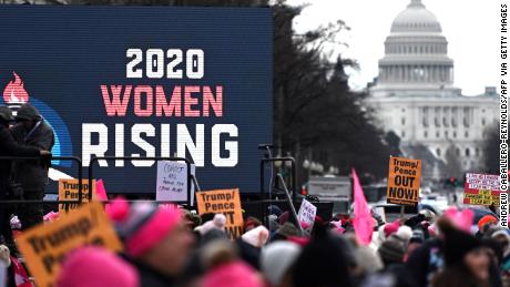 Crowds turn out for the 4th annual Women&#39;s March, and 2020 election issues are front and center