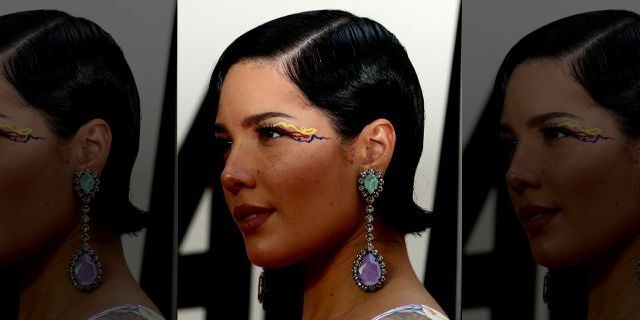 Halsey's tattoo can be seen just next to her ear. (Photo by Mark Metcalfe/Getty Images)