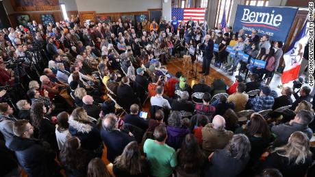Sen. Bernie Sanders holds a campaign event at La Poste January 26, 2020, in Perry, Iowa. 
