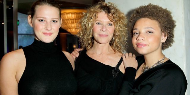 Actress Kate Capshaw (center), and daughters Mikaela George Spielberg (right) and Destry Allyn Spielberg (lefft) attend EIF Women's Cancer Research Fund's 16th Annual 'An Unforgettable Evening' presented by Saks Fifth Avenue at the Beverly Wilshire Four Seasons Hotel.