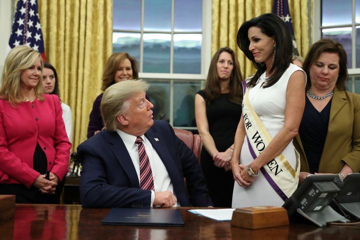 President Donald Trump speaks after signing the Women's Suffrage Centennial Commemorative Coin Act on Nov. 25, 2019.