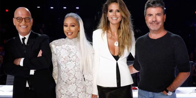 "America's Got Talent" judges Howie Mandel, Heidi Klum and Simon Cowell with former judge Mel B.