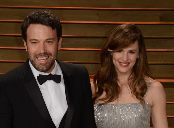 Ben Affleck and Jennifer Garner arrive at Vanity Fair's Oscar party in 2014.