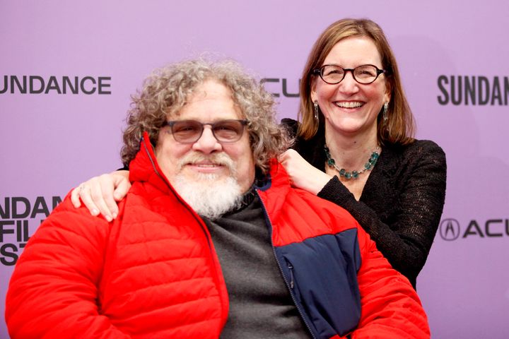 Co-directors Jim LeBrecht and Nicole Newnham attend the "Crip Camp" premiere at the Sundance Film Festival in Park City, Utah