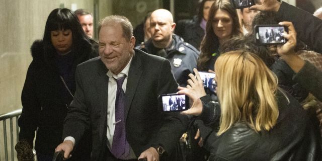 Harvey Weinstein leaves his trial, Monday, Feb. 10.