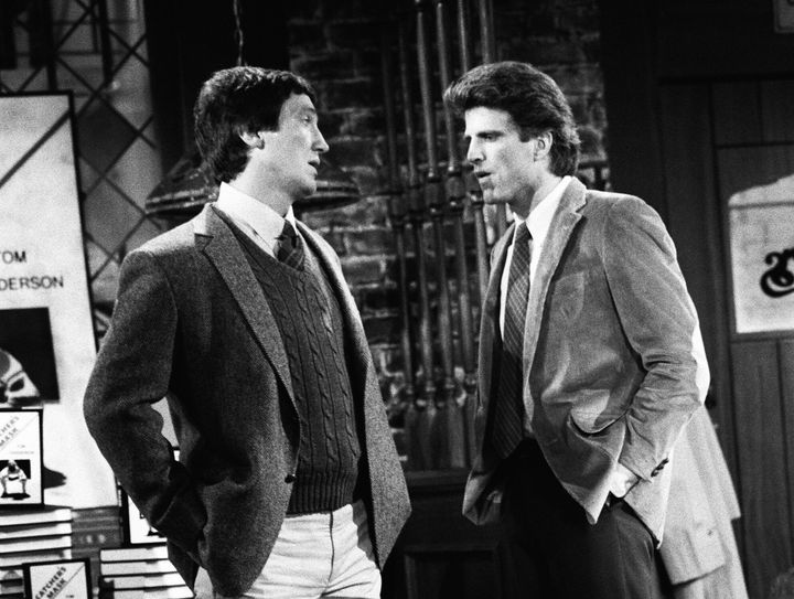 Alan Autry (left) and Ted Danson in the 1983 "Cheers" episode, "The Boys in the Bar."&nbsp;