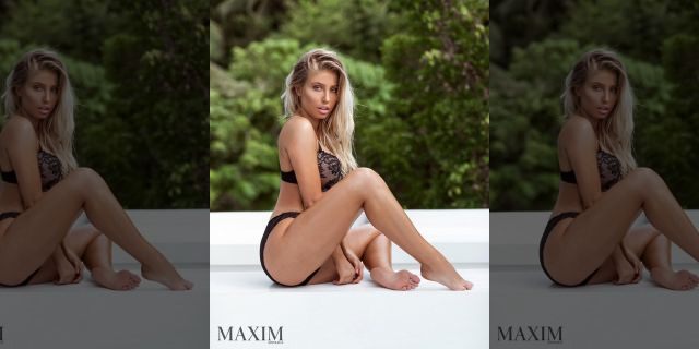 Arielle Raycene originally posed for Maxim.