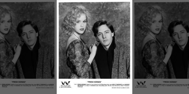 Actress Molly Ringwald and actor Andrew McCarthy pose for the movie " Fresh Horses ", circa 1988. 