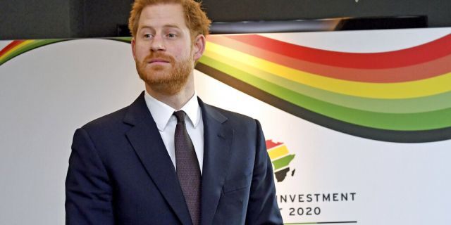 Britain's Prince Harry attends the UK Africa Investment Summit in London on Jan. 20.