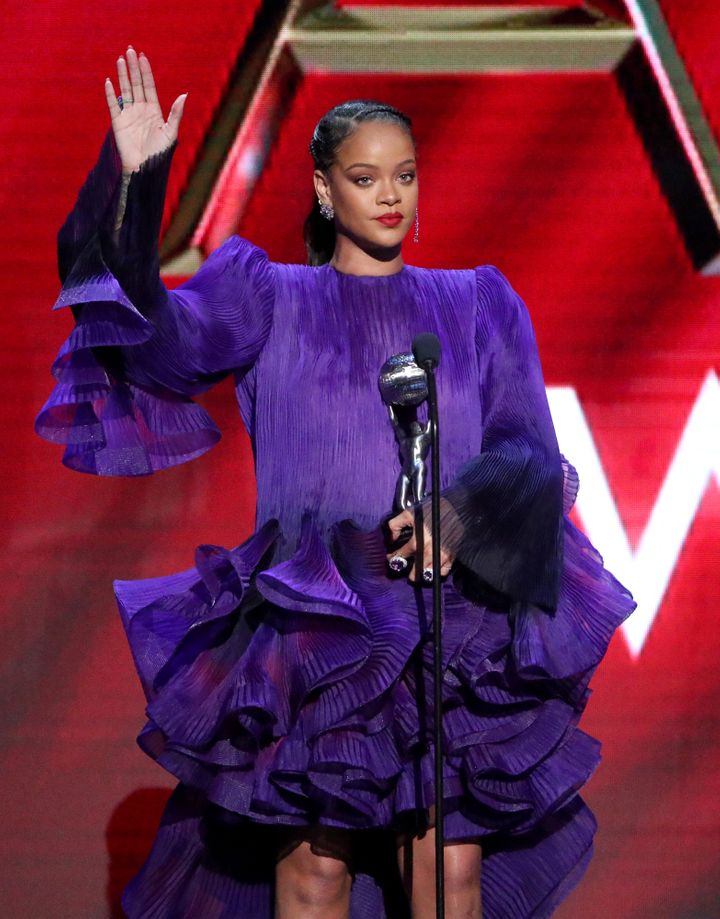 Rihanna accepts the President's Award during the 51st NAACP Image Awards at Pasadena Civic Auditorium on Feb. 22, 2020.