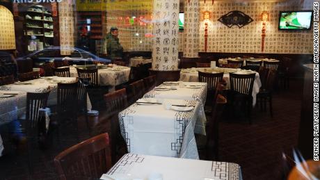A restaurant in New York&#39;s Chinatown has no customers, despite zero cases of novel coronavirus in the state of New York.
