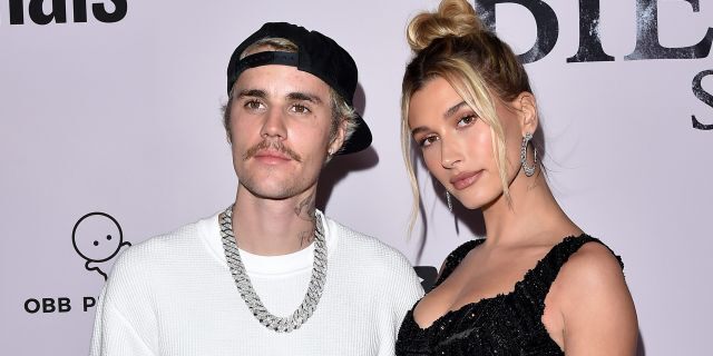 Justin Bieber and wife Hailey Bieber attend the Premiere of YouTube Original's "Justin Bieber: Seasons" at Regency Bruin Theatre on Jan. 27, 2020.