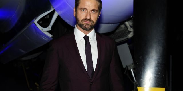 Gerard Butler attends Lionsgate With The Cinema Society Host The After Party For The World Premiere Of "Hunter Killer" at Intrepid Sea-Air-Space Museum, NYC on Oct. 22, 2018 in New York City,