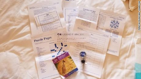 Grand Princess cruise ship passenger Teresa Duncan Johnson shares photos of activity kits that were passed around.