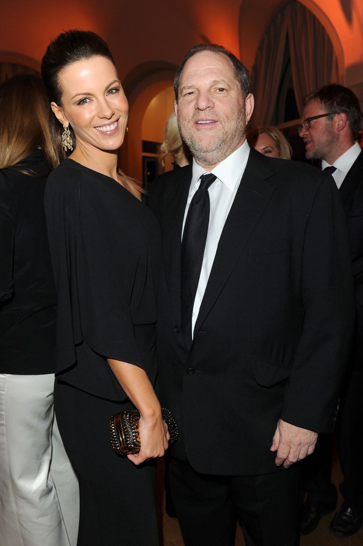 Kate Beckinsale and Harvey Weinstein attend the Vanity Fair and Gucci Party Honoring Martin Scorsese during the 63rd Annual C