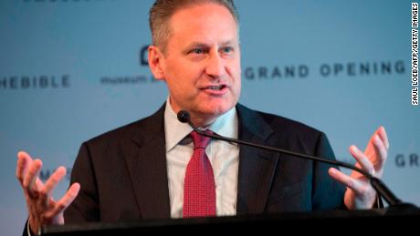 Steve Green, president of Hobby Lobby and chairman of the board of Museum of the Bible, speaks during a media preview of the museum dedicated to the history, narrative and impact of the Bible in Washington, DC, in November 2017.