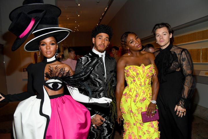 Janelle Monae, Lewis Hamilton, Serena Williams and Harry Styles attend last year's Met Gala Celebrating Camp.