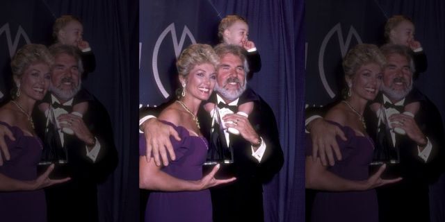 Musician Kenny Rogers, wife Marianne Gordon, and son Christopher Rogers attend the 10th Annual American Music Awards on January 17, 1983, at Shrine Auditorium in Los Angeles, California. (Photo by Ron Galella/Ron Galella Collection via Getty Images)