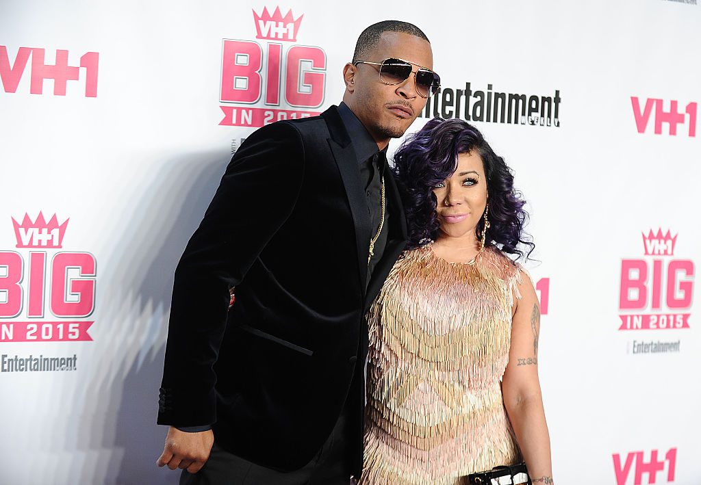 WEST HOLLYWOOD, CA - NOVEMBER 15: Rapper T.I. and Tameka "Tiny" Cottle-Harris attend the VH1 Big In 2015 with Entertainment Weekly Awards at Pacific Design Center on November 15, 2015 in West Hollywood, California. (Photo by Jason LaVeris/FilmMagic)