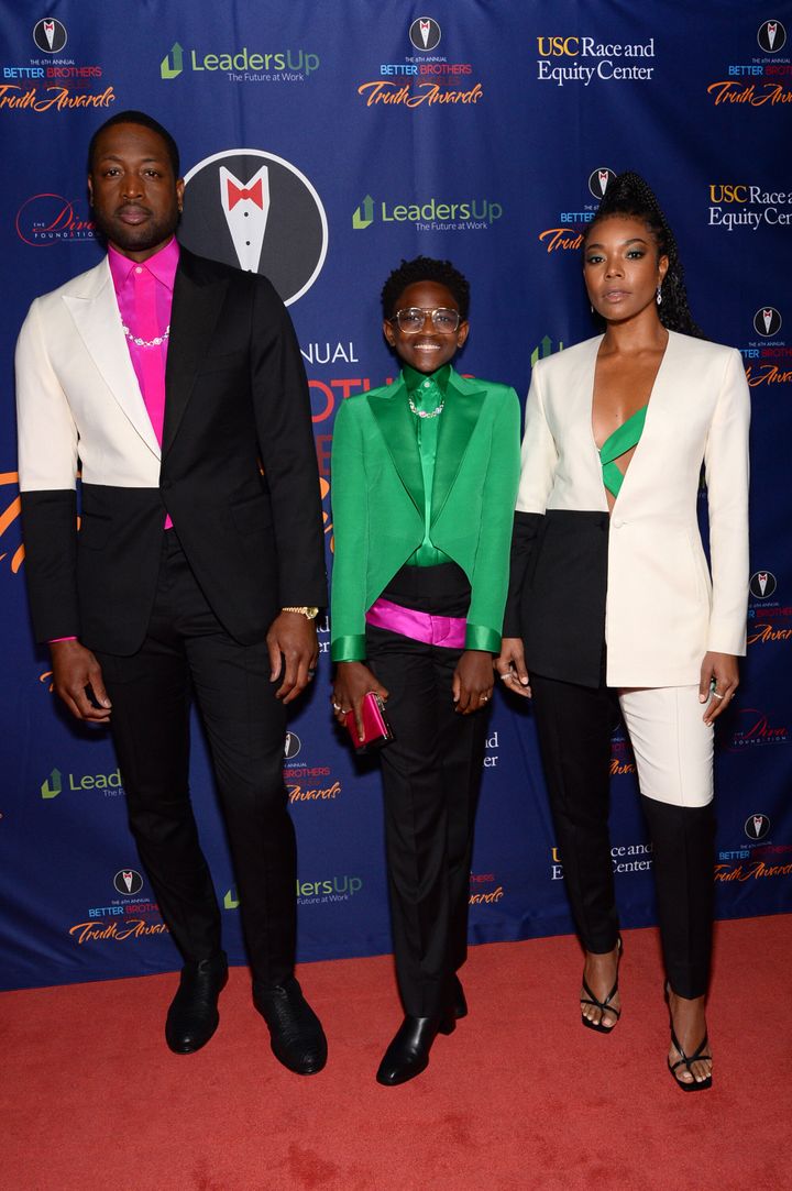 Dwyane Wade, Zaya Wade and Gabrielle Union attend the Better Brothers Los Angeles 6th annual Truth Awards in Los Angeles, Cal