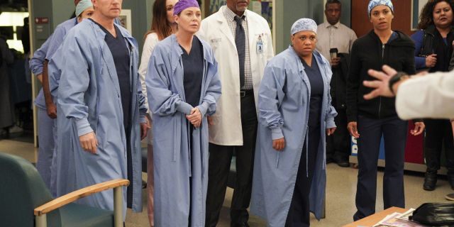 'Grey's Anatomy' - (L-R) Kevin McKidd, Ellen Pompeo, James Pickens Jr, and Chandra Wilson