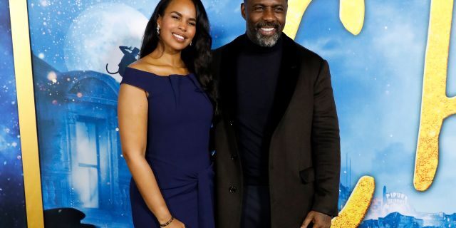 Sabrina Dhowre and Idris Elba attend the world premiere of "Cats" at Alice Tully Hall, Lincoln Center on December 16, 2019 in New York City.