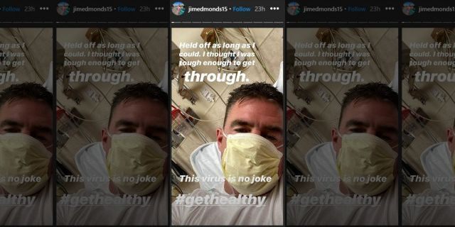 Jim Edmonds shared a photo of himself from a hospital bed on Instagram.