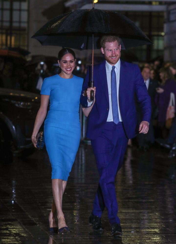 The Duke and Duchess of Sussex attend the Endeavour Fund Awards at Mansion House on March 5 in London.