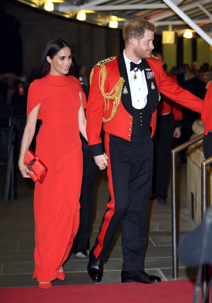 The Duke and Duchess of Sussex attend the Mountbatten Festival of Music at Royal Albert Hall on March 7 in London.&nbsp;