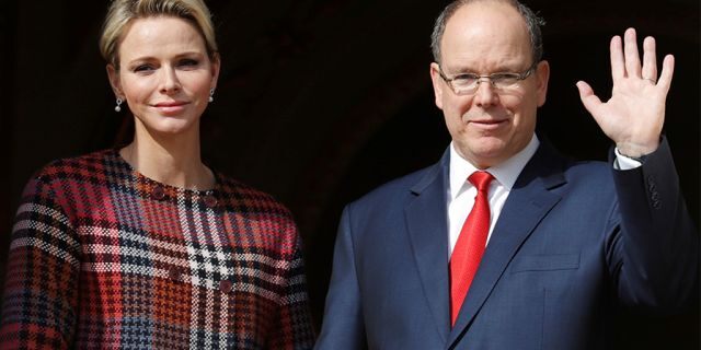 Prince Albert with his wife Charlene, Princess of Monaco.