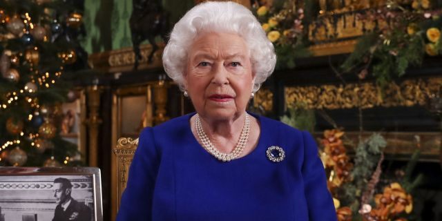 In this undated photo, Queen Elizabeth II records her annual Christmas broadcast in Windsor Castle, Berkshire, England.