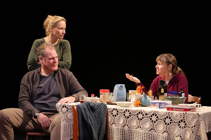 Jay O. Sanders, Laila Robins, and Sally Murphy in the 2012 production of "Sorry," written and directed by Richard Nelson, at 