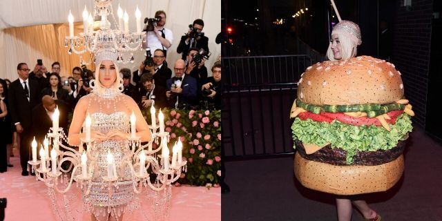 Katy Perry dressed up as a chandelier and a burger for 2019 Met Gala. 