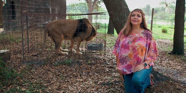 Carole Baskin at her Big Cat Sanctuary in Florida.  