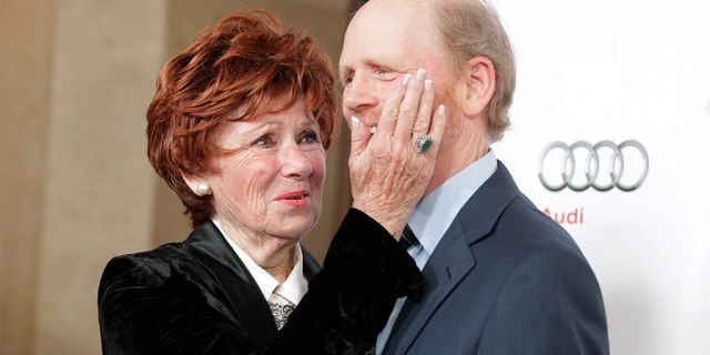 Director and actor Ron Howard, Hall of Fame inductee, poses with his former TV co-star Marion Ross from 'Happy Days' on March 11, 2013.