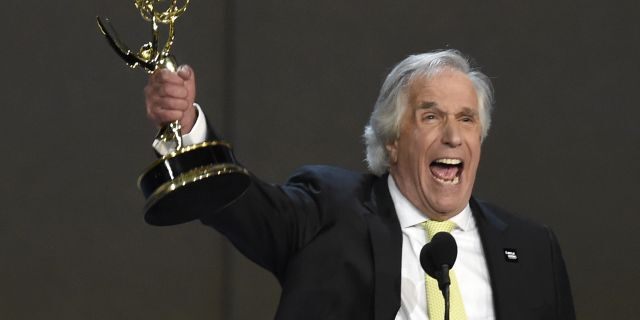 Henry Winkler accepts the award for outstanding supporting actor in a comedy series for "Barry" at the 70th Primetime Emmy Awards on Monday, Sept. 17, 2018, at the Microsoft Theater in Los Angeles.