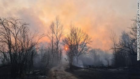 Chernobyl radiation levels spike as forest fires rage