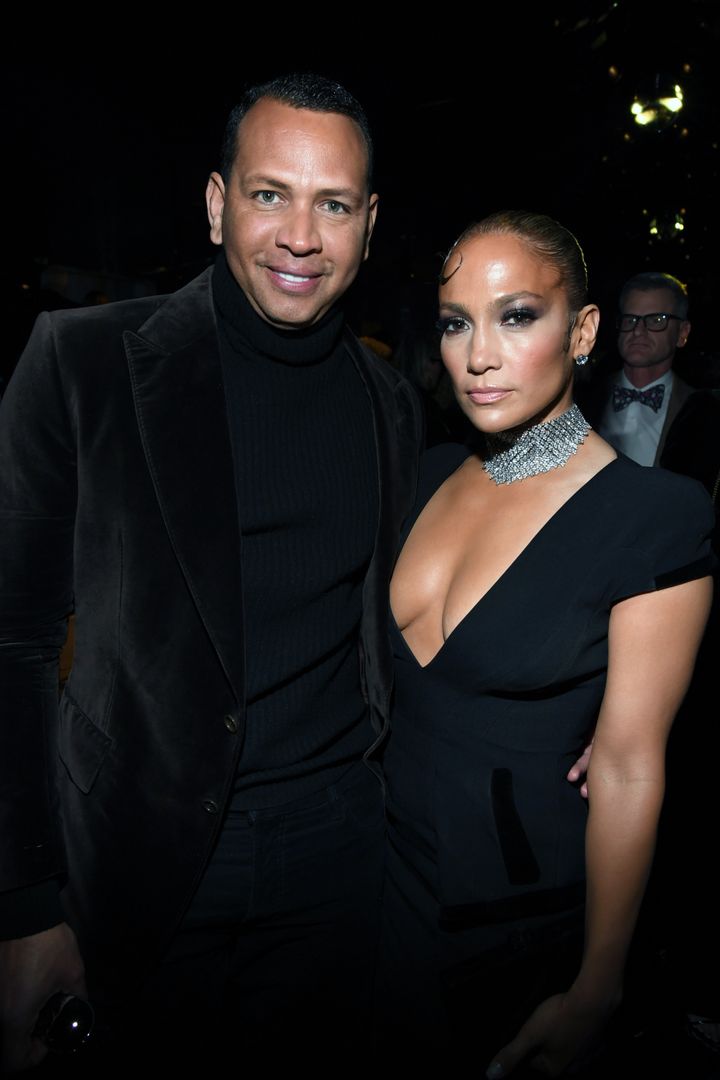 Alex Rodriguez and Jennifer Lopez attend the Tom Ford show in February.