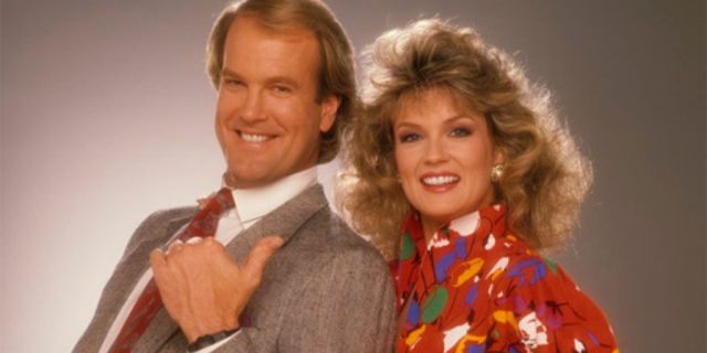 Former 'Entertainment Tonight' host John Tesh with Mary Hart.