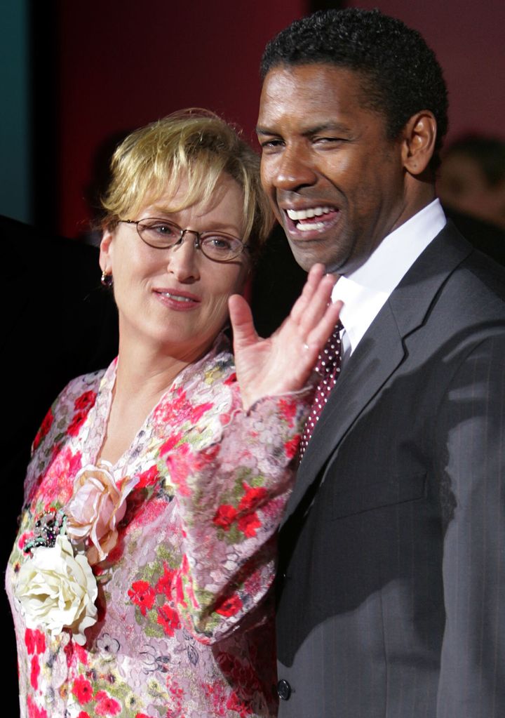 Denzel Washington and Meryl Streep, his co-star in &ldquo;The Manchurian Candidate,&rdquo; arrive at the Venice Film Festival
