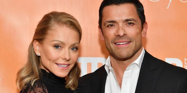 NEW YORK, NEW YORK - JUNE 17: Kelly Ripa (L) and Mark Consuelos attend the 2019 TrevorLIVE New York Gala at Cipriani Wall Street on June 17, 2019 in New York City. (Photo by Dia Dipasupil/Getty Images)