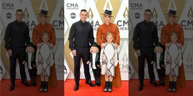 Jameson Hart, Willow Hart, P!nk and Carey Hart attend the 53rd annual CMA Awards at the Music City Center on November 13, 2019 in Nashville, Tennessee. 