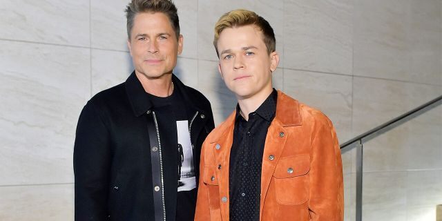Rob Lowe and John Owen Lowe attend Tom Ford: Autumn/Winter 2020 Runway Show at Milk Studios on February 07, 2020 in Los Angeles, Calif. 