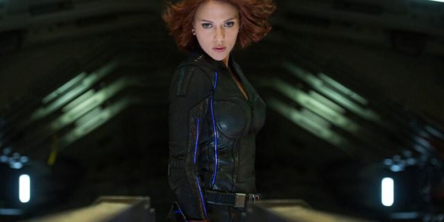Scarlett Johansson as Black Widow in a scene from Marvel's 'Avengers: Age Of Ultron.'