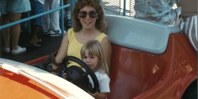 Sara McGrath with her mother during happier times.